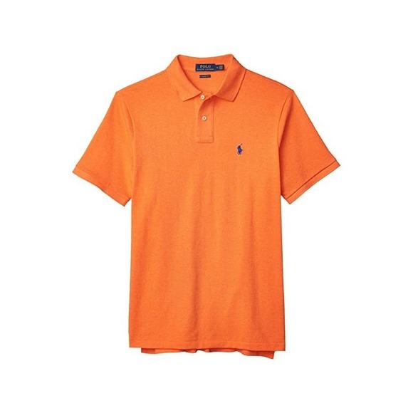 Polo Ralph Lauren The Iconic Mesh Polo Shirt Classic Fit Orange Mesh Size Medium